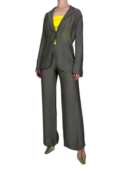 Emporio Armani 1990s herringbone trouser suit