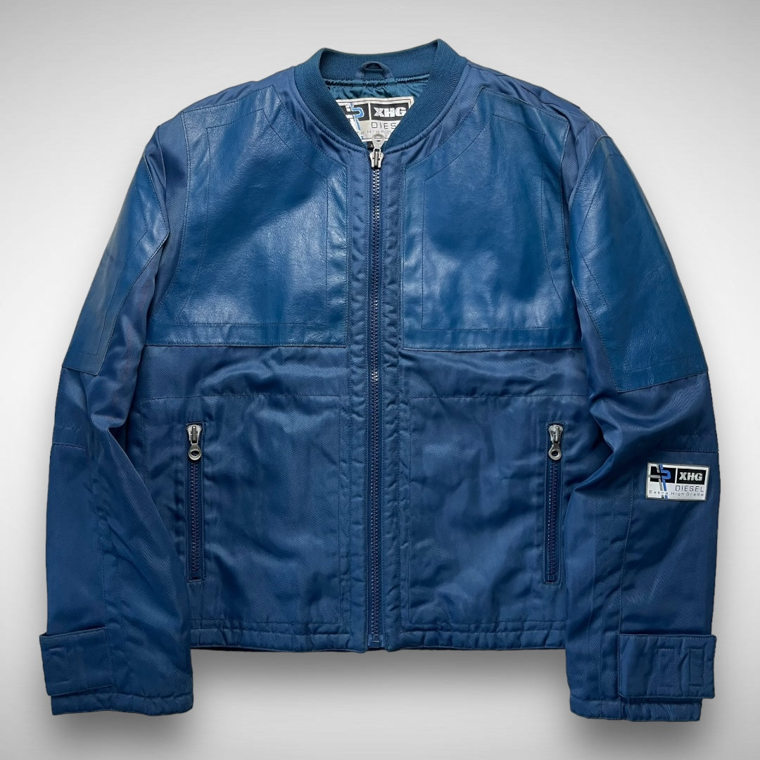 Diesel Leather Panel Nylon Bomber Jacket (1990s)