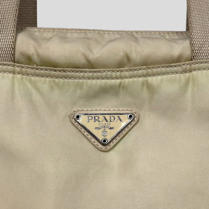 Prada Milano 00’s Nylon Tote Shoulder Bag | O/S, Cream
