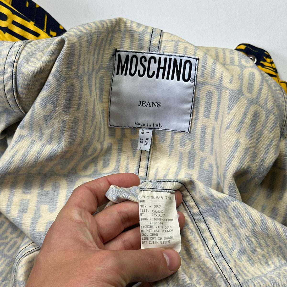 Moschino Jeans 1996 Crazy Print Cotton Jacket - IT48 (S/M) | Small, Yellow
