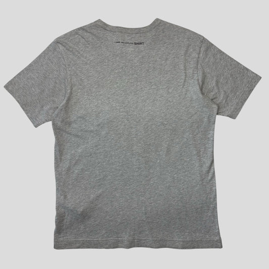 CDG SHIRT Mini Logo Cotton Grey T-shirt - M