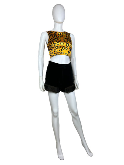 Vivienne Westwood F/W 2014 faux fur trim velvet shorts, F/W 1991 re-edition | Small, Red