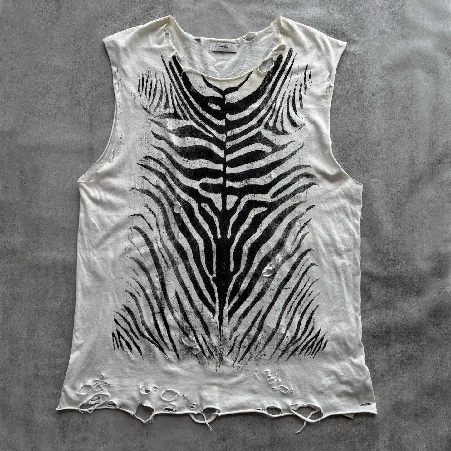 DIESEL DISTRESSED TOP | O/S, Red