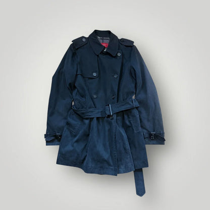 Burberry Women's Double Breasted Belted Short Trench Coat S