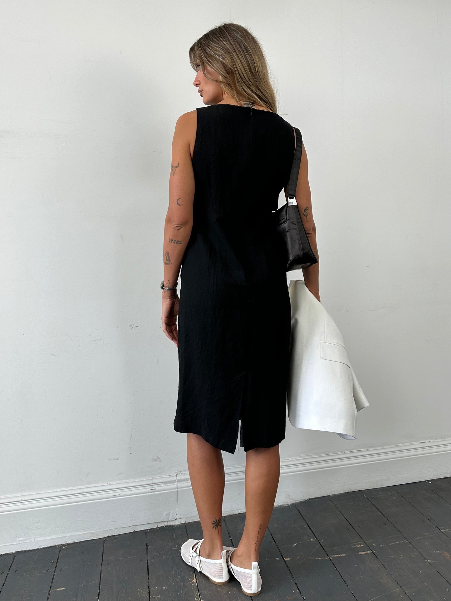 Laura Ashley Linen Midi Shift Dress - S