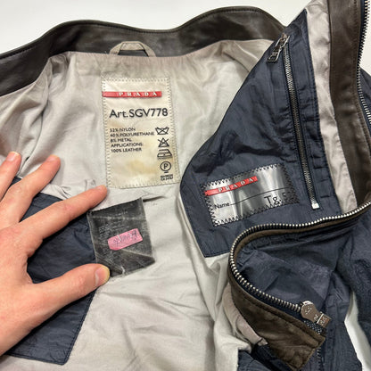 Prada Sport 00’s Metal Nylon + Leather Moto Biker Jacket - IT52 (M) | Default Title, Multicoloured