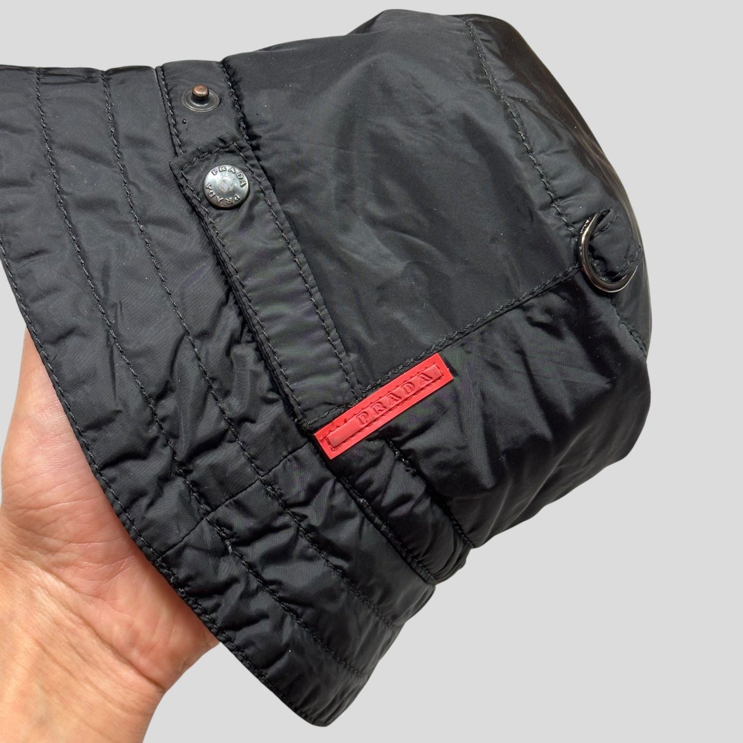 Prada Sport 00’s Nylon Fleece Dog Ear Bucket Hat - M/L