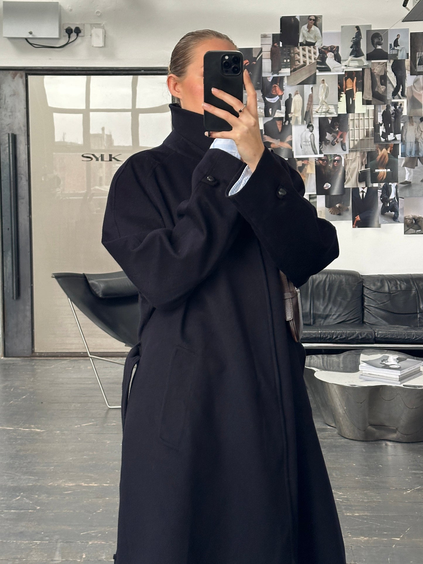 Vintage 1980s Pure Wool Concealed Placket Belted Coat - XL/XXL