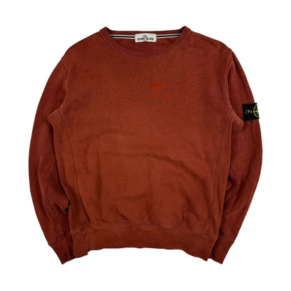 Stone Island Red Cotton Crewneck Sweatshirt