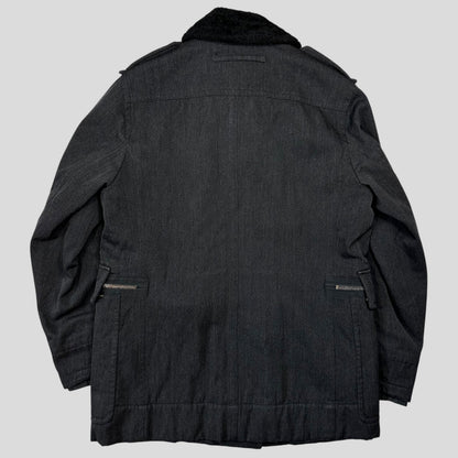 Prada Sport 00’s Technical Wool Sherpa Collar Overcoat - L | Default Title, Grey