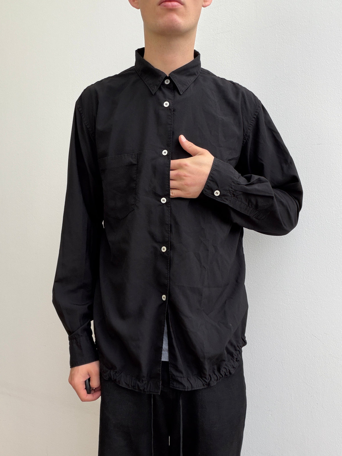 Comme Des Garçon Homme Deux Drawstring Shirt | O/S, Black
