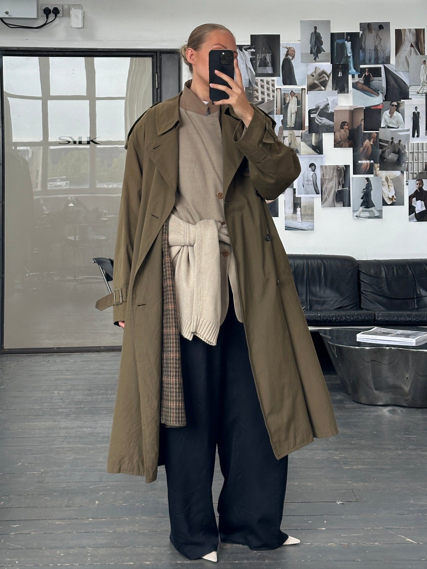 London Fog 1980s High Neck Belted Trench Coat - XXL