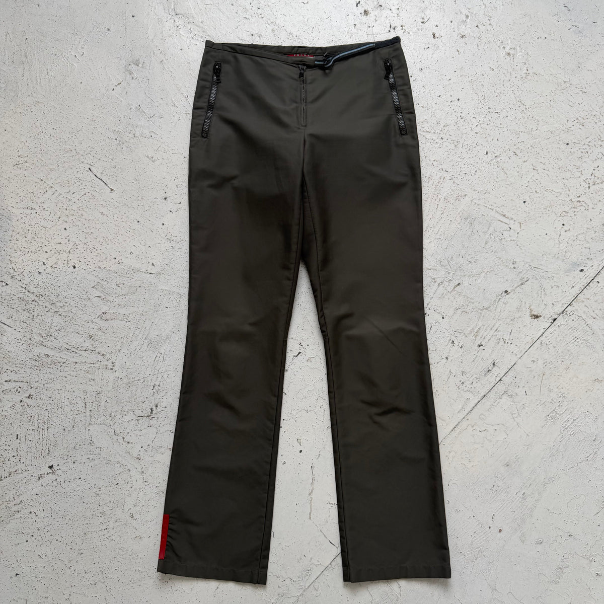 ss2000 prada sport adjustable red tab trousers | O/S, Red