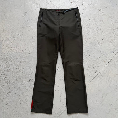 ss2000 prada sport adjustable red tab trousers | O/S, Red