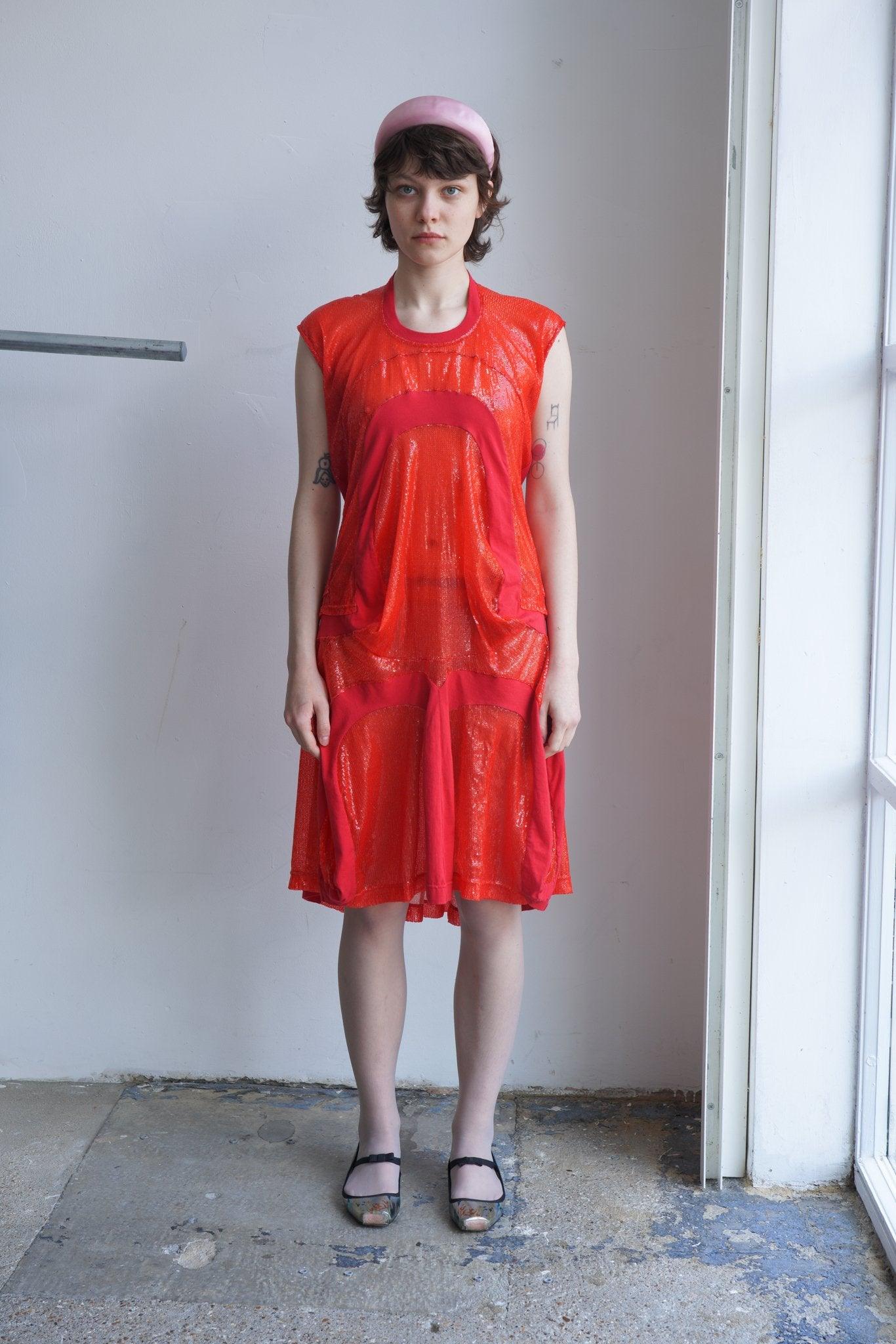 Junya Watanabe red sequin dress
