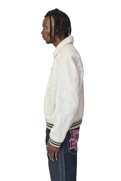 Redskins Distressed Whiteout Leather Jacket
