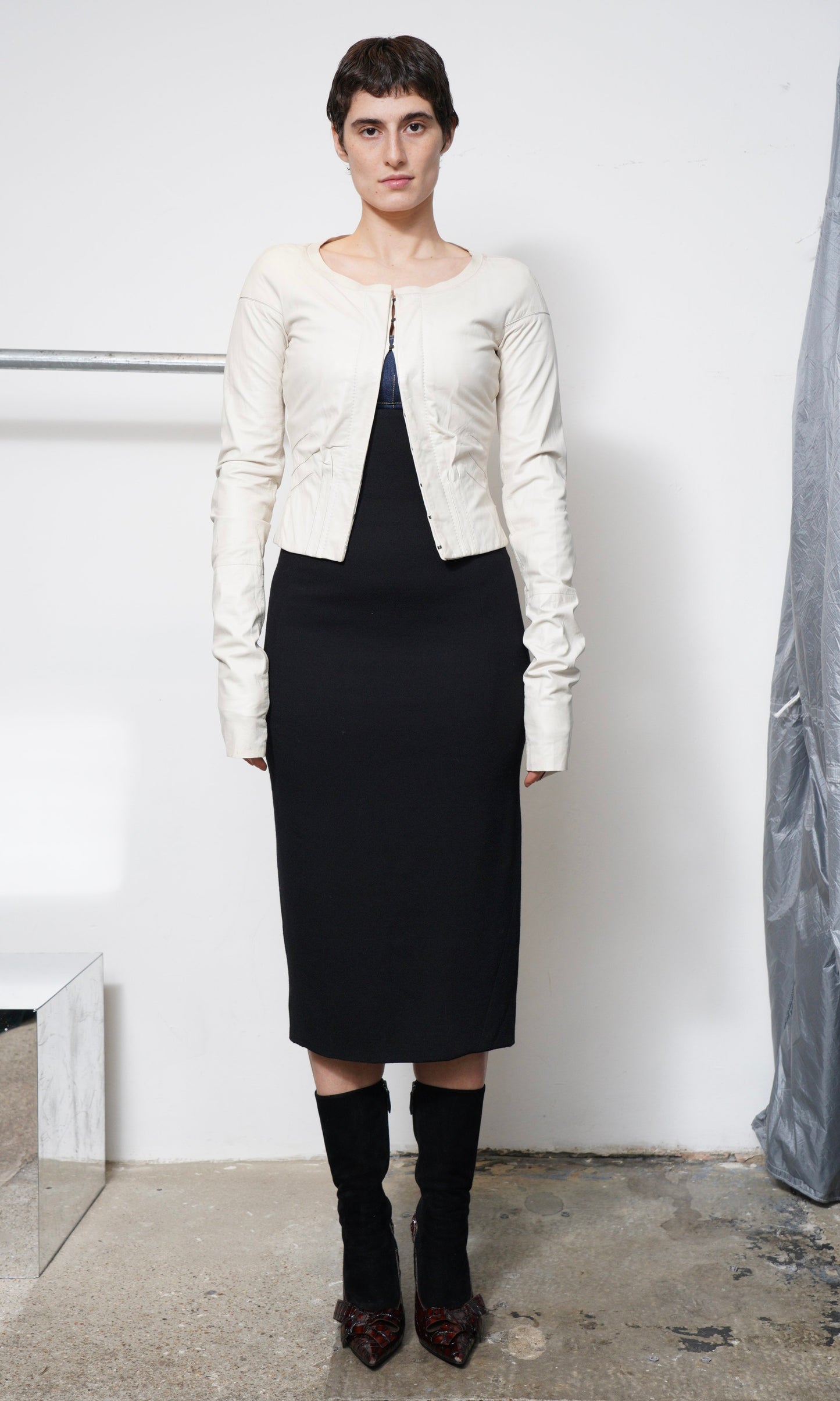 Gucci Cropped Leather Jacket