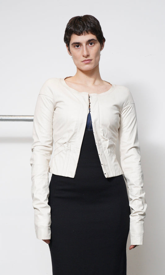 Gucci Cropped Leather Jacket