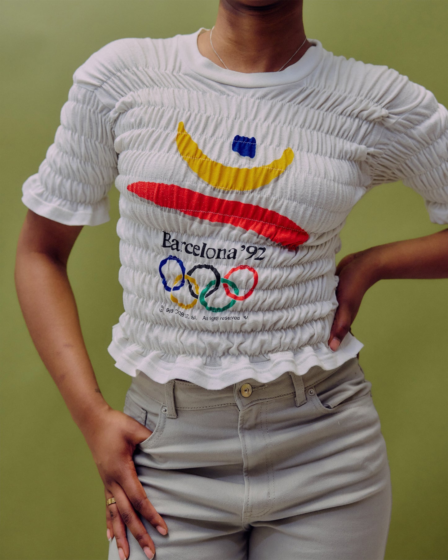 VT Rework : Barcelona 1992 Olympics Shirred Top