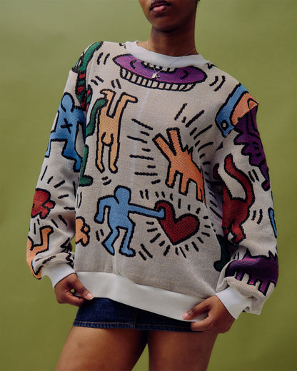 VT Rework : Keith Haring Tapestry Sweater