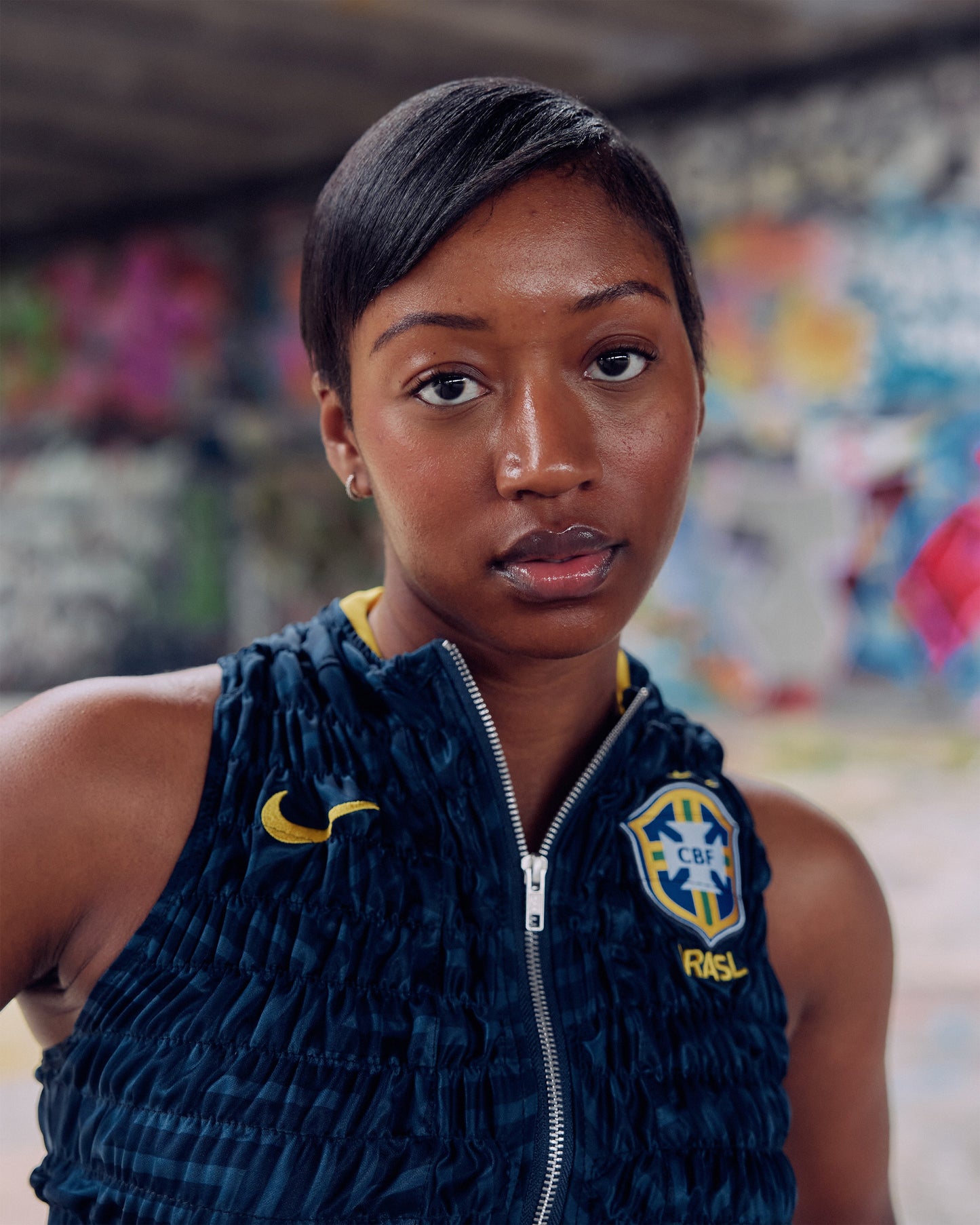 VT Rework : Brazil x Nike Zip Up Shirred Top SC: 5782