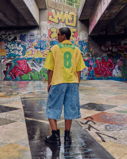 VT Rework : Brazil 2006 'KAKA' Cropped Towelling Button Down