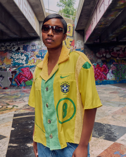 VT Rework : Brazil 2006 'KAKA' Cropped Towelling Button Down