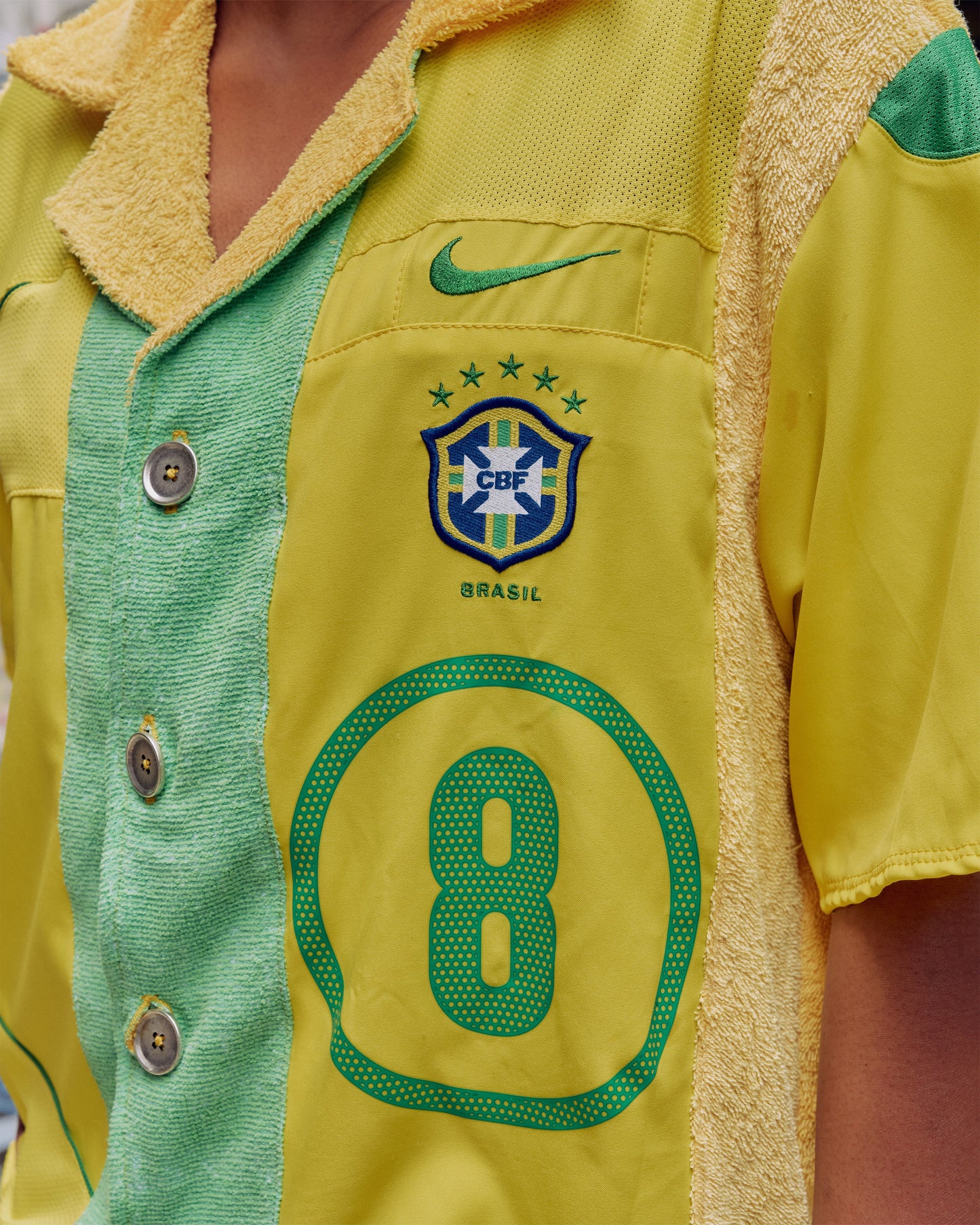 VT Rework : Brazil 2006 'KAKA' Cropped Towelling Button Down