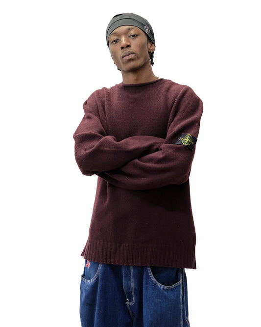 AW2007 Stone Island Maroon Knitted Sweater