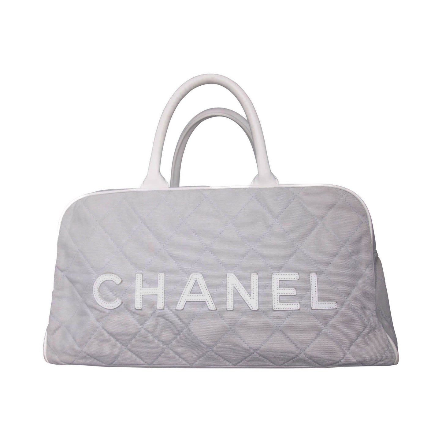 Chanel Sport Spellout Quilted Grey Bowling Bag | O/S, Multicoloured