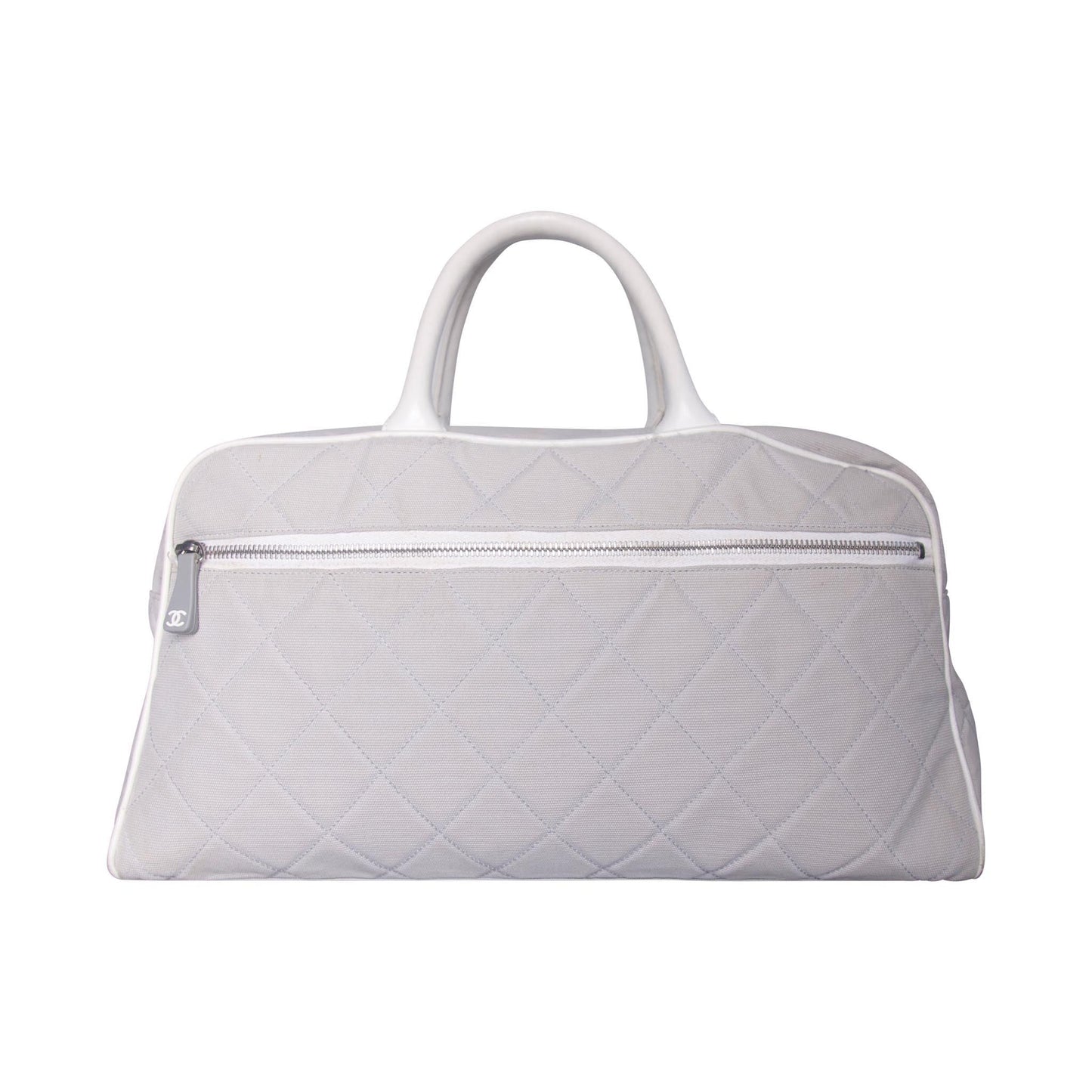 Chanel Sport Spellout Quilted Grey Bowling Bag | O/S, Multicoloured