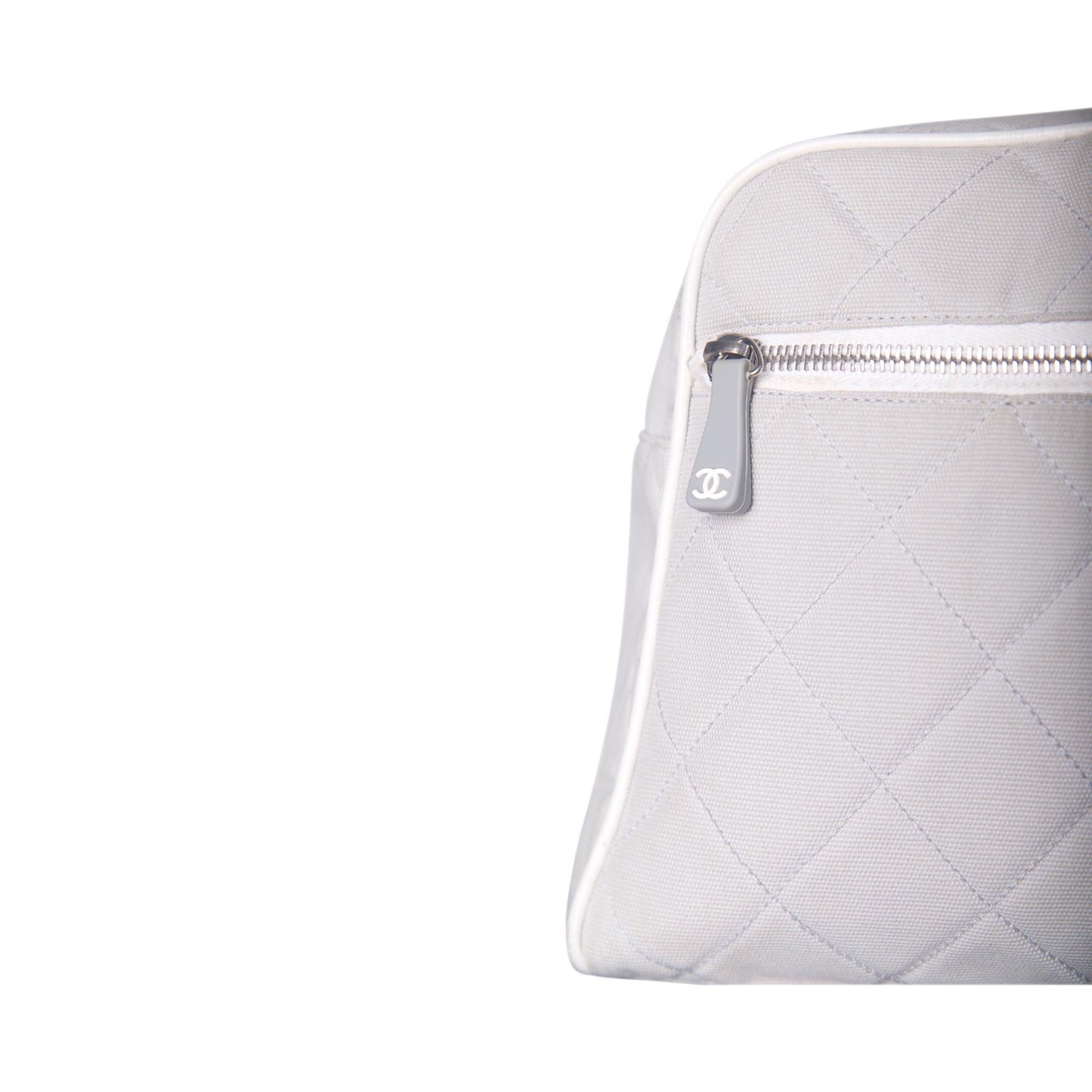 Chanel Sport Spellout Quilted Grey Bowling Bag | O/S, Multicoloured