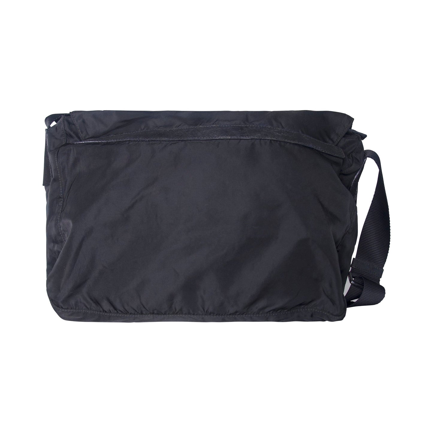Prada Tessuto Nylon Black Buckled Crossbody Messenger Bag | O/S, Black