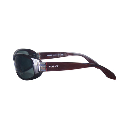 Versace 4043 Black Acetate Square Wraparound Sunglasses | O/S, Multicoloured