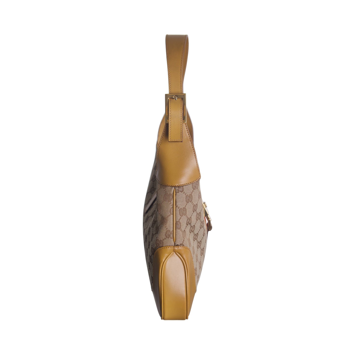 2000 Gucci Monogram Canvas Tan Leather Jackie Bag | O/S, Tan
