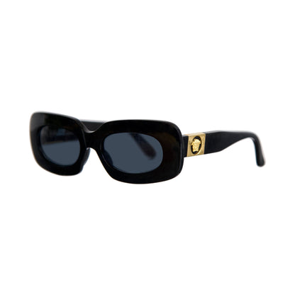 Gianni Versace 416/C 825 Gold Medusa Logo Black Block Frame Sunglasses