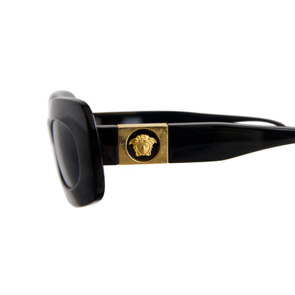 Gianni Versace 416/C 825 Gold Medusa Logo Black Block Frame Sunglasses