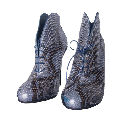 Gucci Python Leather Lace Up Booties (UK 4.5) | ONE SIZE, Multicoloured