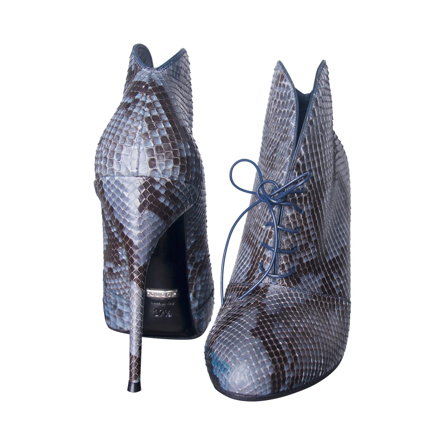 Gucci Python Leather Lace Up Booties (UK 4.5) | ONE SIZE, Multicoloured