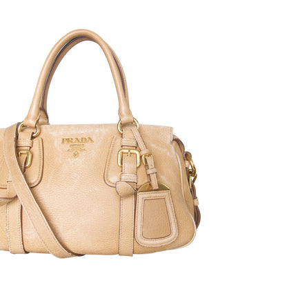 2000's Prada Vitello Leather Bowler Bag | O/S, Multicoloured