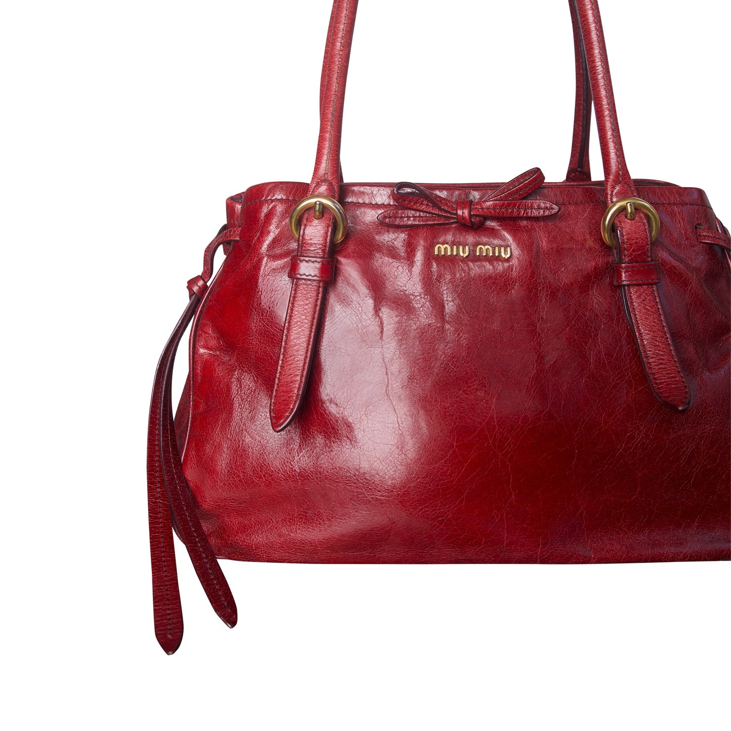 2007 Miu Miu Vitello Bow Leather Shoulder Bag | O/S, Multicoloured