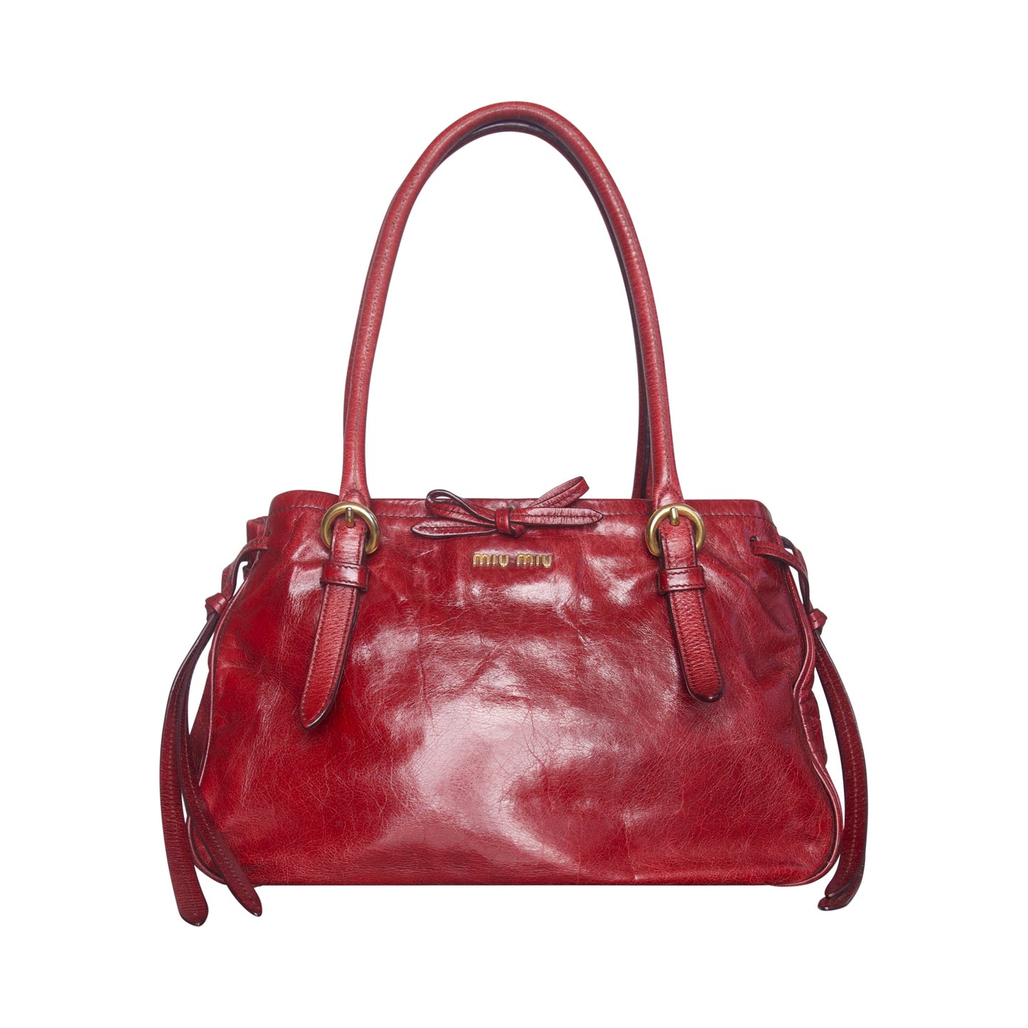 2007 Miu Miu Vitello Bow Leather Shoulder Bag | O/S, Multicoloured
