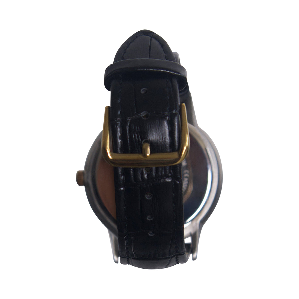 Emporio Armani Black Croc Leather Strap Watch | O/S, Black