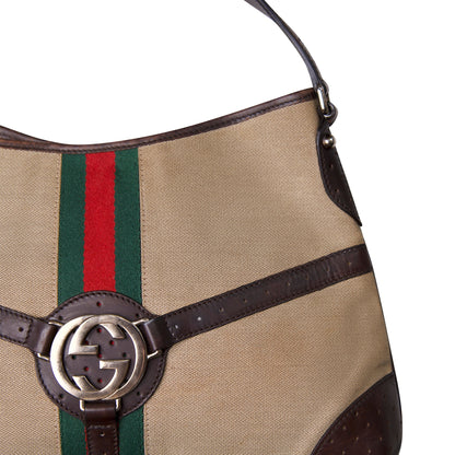Gucci Reins Web Canvas Shoulder Bag (114879)