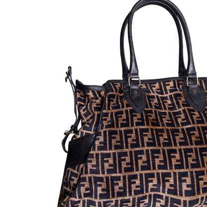 Fendi Zucca Velvet FF Bag Du Jour