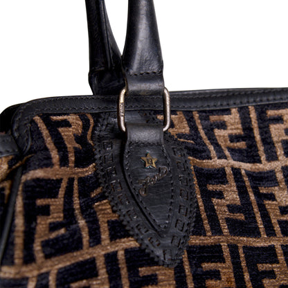 Fendi Zucca Velvet FF Bag Du Jour
