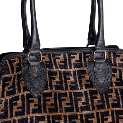 Fendi Zucca Velvet FF Bag Du Jour