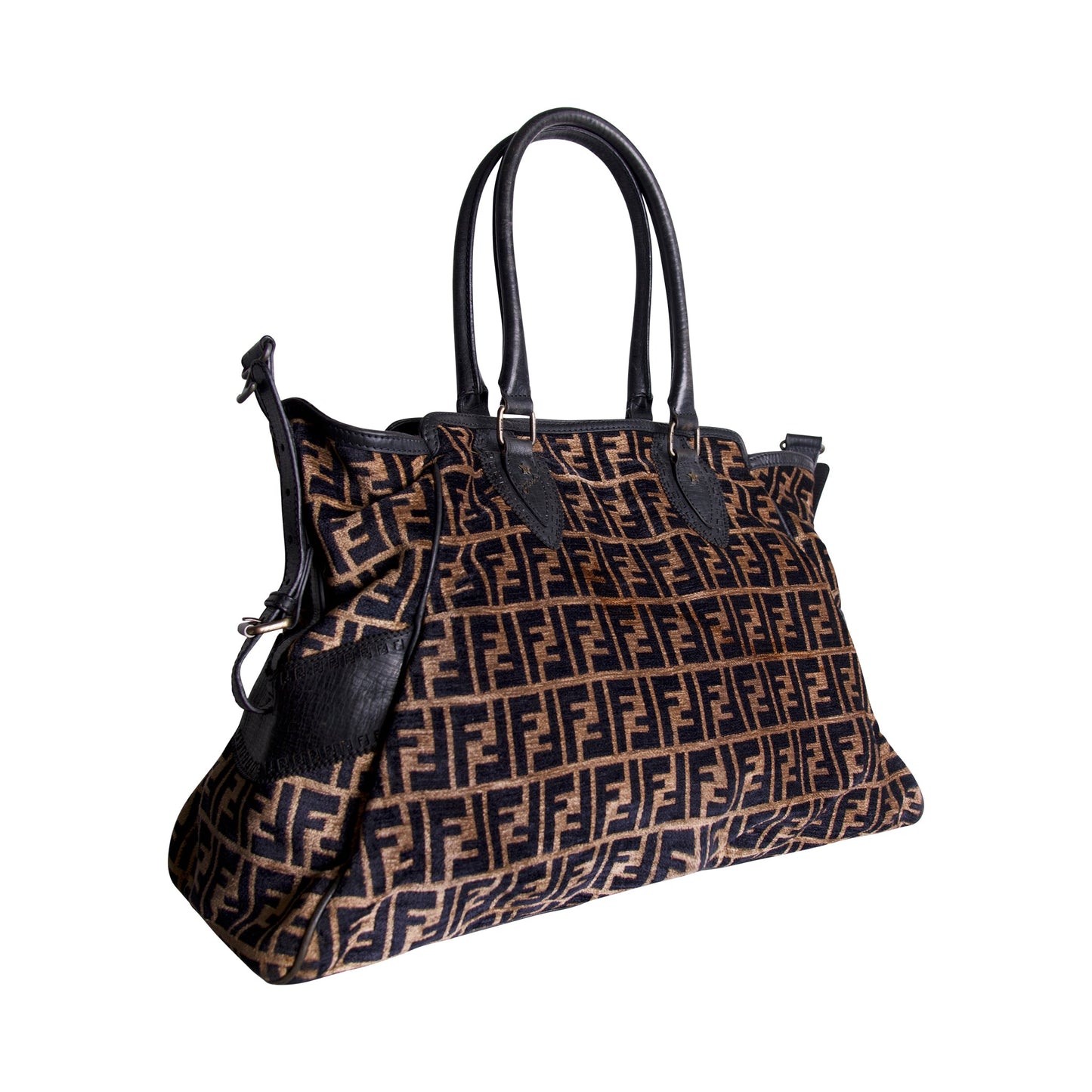 Fendi Zucca Velvet FF Bag Du Jour