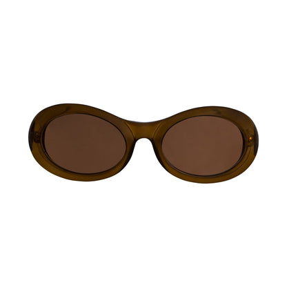 Gucci GG 2400 1990's Oval Amber Perspex Frame Sunglasses
