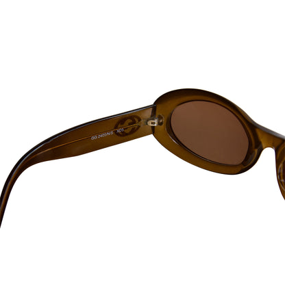Gucci GG 2400 1990's Oval Amber Perspex Frame Sunglasses